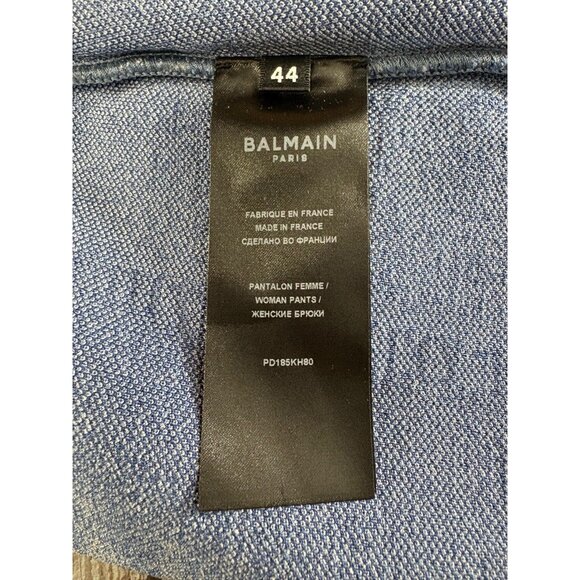 Balmain Trompe L'oeil Denim Leggings size 44 US 12 NWT $1850 Made in France - Picture 11 of 13